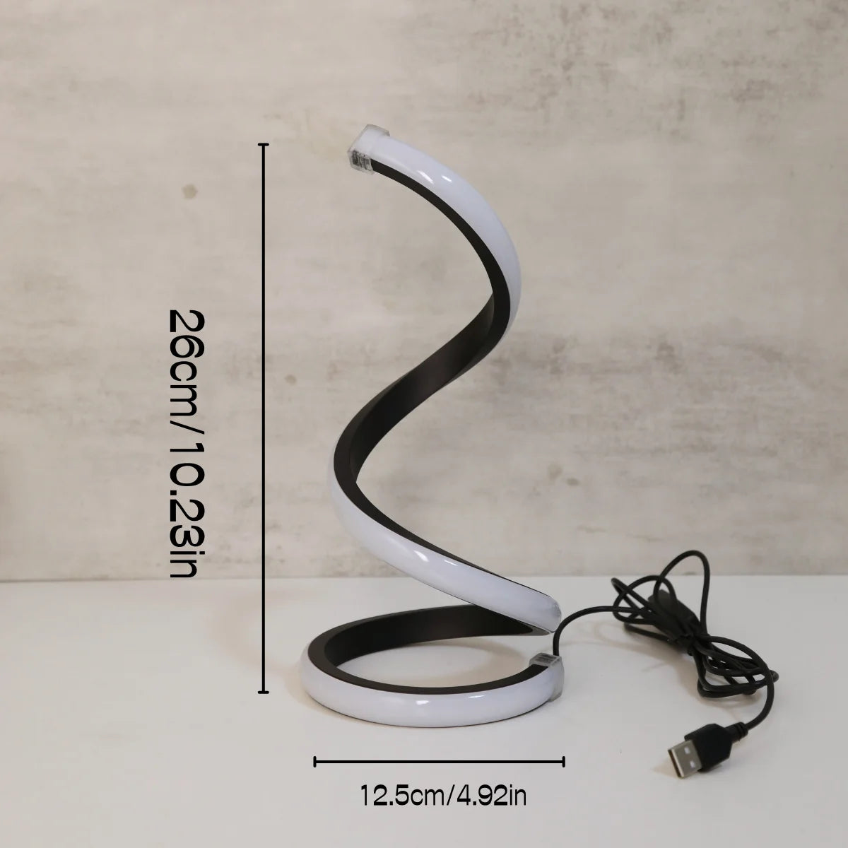 LED spiral desk lamp modern three color dimming USB power button switch bedroom bedside study home decoration desk lamp