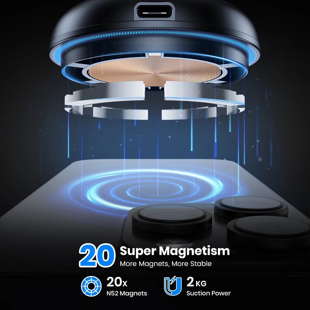 TOPK for Magsafe Car Phone Holder Charger 15W Fast Wireless Magnetic Car Phone Mount for Air Vent for iPhone 16/15/14/13/12