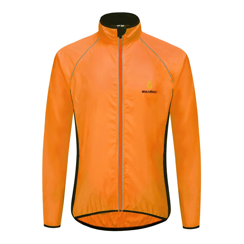 WOSAWE Men Windproof Waterproof Reflective Cycling Jacket MTB Bicycle Long Sleeve Windbreaker Sleeveless Vest Bike Coat Jersey