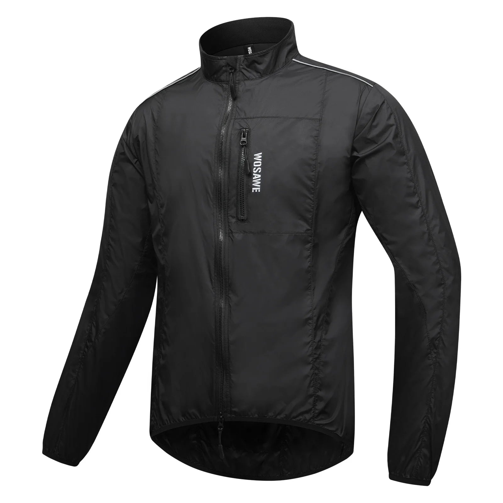 WOSAWE Men Windproof Waterproof Reflective Cycling Jacket MTB Bicycle Long Sleeve Windbreaker Sleeveless Vest Bike Coat Jersey