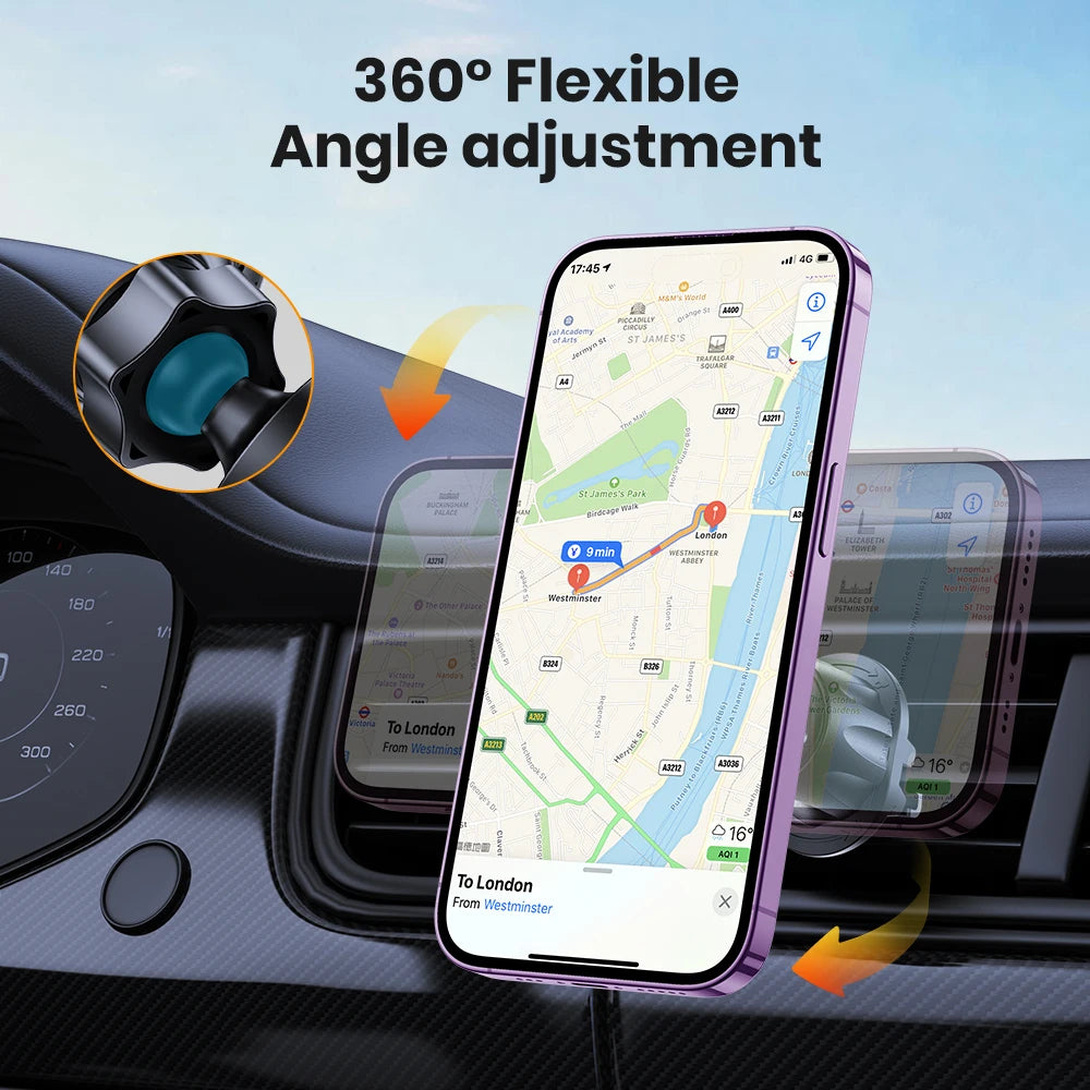 TOPK for Magsafe Car Phone Holder Charger 15W Fast Wireless Magnetic Car Phone Mount for Air Vent for iPhone 16/15/14/13/12