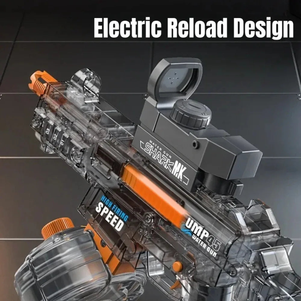 UMP45 Electric Water Gun Full Automatic Submachine with Light Large-Capacity Outdoor Beach Swimming Pool Shooting Game Kid Toy