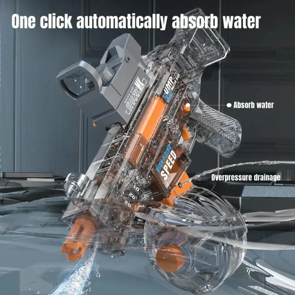 UMP45 Electric Water Gun Full Automatic Submachine with Light Large-Capacity Outdoor Beach Swimming Pool Shooting Game Kid Toy