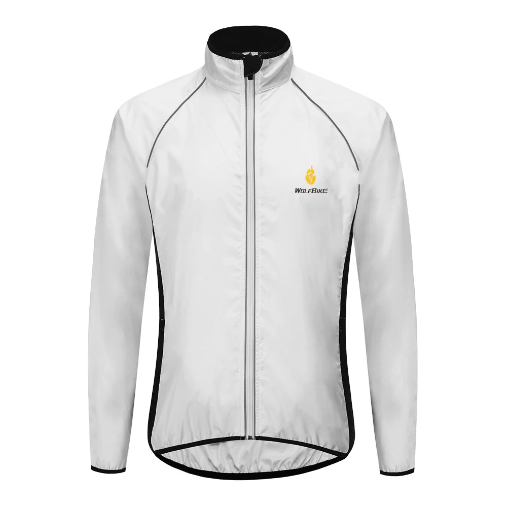 WOSAWE Men Windproof Waterproof Reflective Cycling Jacket MTB Bicycle Long Sleeve Windbreaker Sleeveless Vest Bike Coat Jersey