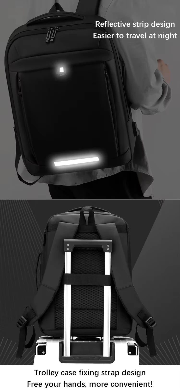 17 Inch Business Laptop Backpack Waterproof Notebook For Men School Book Bag Expandable Multifunction USB Charging Man Backpacks