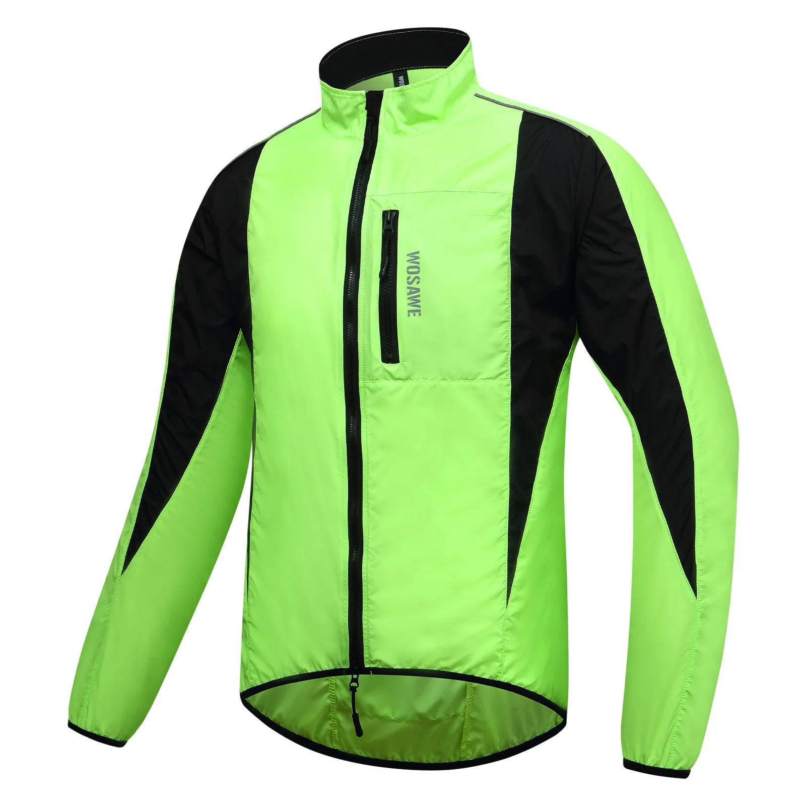 WOSAWE Men Windproof Waterproof Reflective Cycling Jacket MTB Bicycle Long Sleeve Windbreaker Sleeveless Vest Bike Coat Jersey