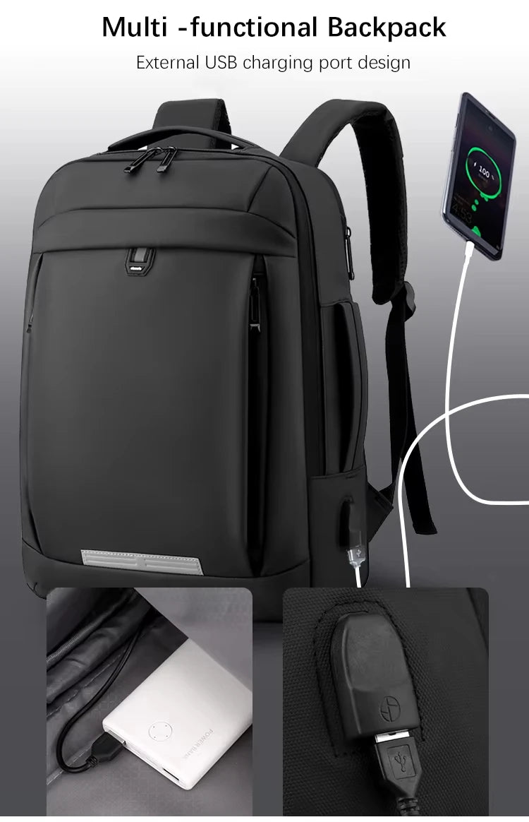 17 Inch Business Laptop Backpack Waterproof Notebook For Men School Book Bag Expandable Multifunction USB Charging Man Backpacks